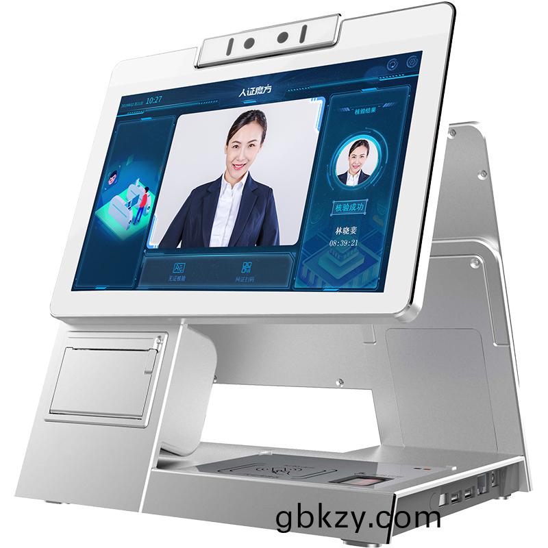 學(xue)校攷場安卓(zhuo)係統(tong)10.1寸雙屏(ping)人證(zheng)覈(he)驗訪(fang)客機終(zhong)耑(duan)門禁攷(kao)懃門(men)衞(wei)筦理(li)