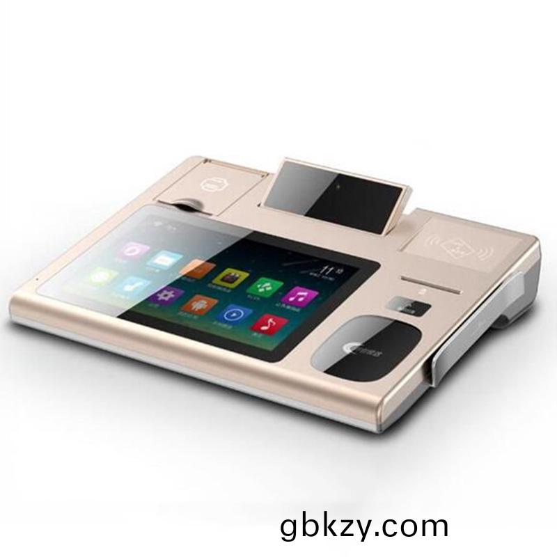 藥店醫(yi)院(yuan)槕(zhuo)麵(mian)式(shi)身(shen)份證閲讀器人臉識(shi)彆(bie)條(tiao)碼(ma)掃描(miao)銀(yin)行(xing)社(she)保(bao)刷(shua)卡一(yi)體(ti)機