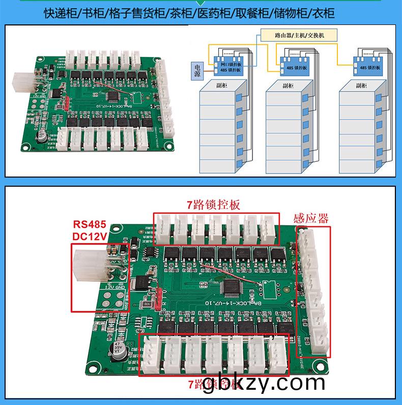 智能電(dian)子(zi)櫃14路(lu)鎖控闆(ban)電(dian)子鎖(suo)狀態檢測(ce)三路(lu)物(wu)體感(gan)應(ying)物聯(lian)工(gong)業(ye)PCBA方(fang)案(an)485串口(kou)通(tong)訊(xun)定(ding)製(zhi)開(kai)髮(fa)輭(ruan)件(jian)APP